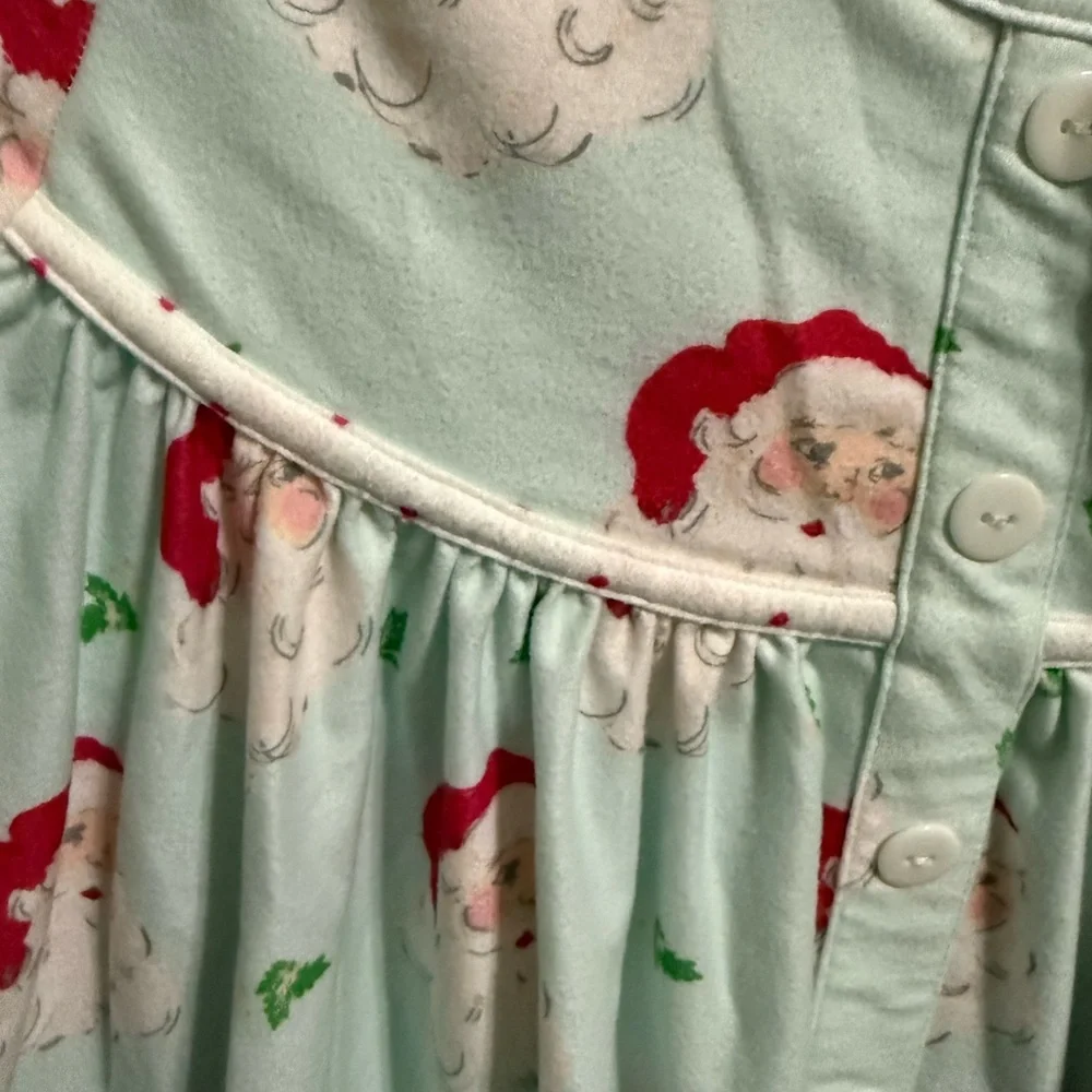 SweetHoney Santa Print Pajama Set - Mint Green and White. Siblings sets posted. - Picture 4 of 5